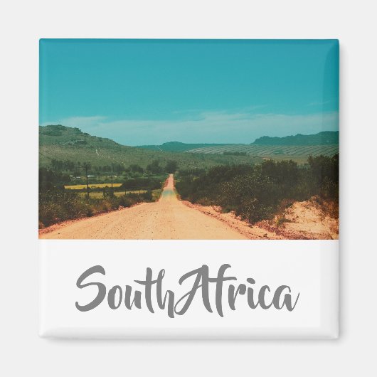 Plattelandsweg Zuid-Afrika Landschapszichtmagneet Magneet (Voorkant)