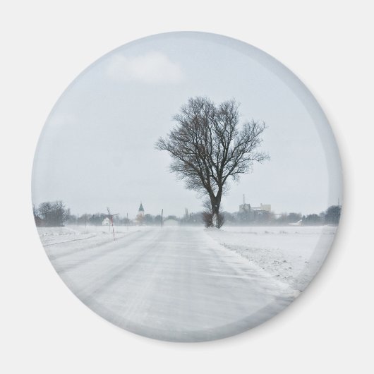 Plattelandswinterweg Magneet (Voorkant)