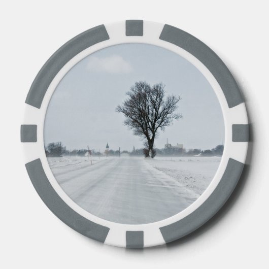 Plattelandswinterweg Pokerchips (Voorkant)