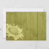 Plattelandszonnebloemen Olive Green Weddenschap Kaart (Achterkant)
