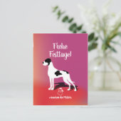 Plattendogge kerstkaart briefkaart (Staand voorkant)