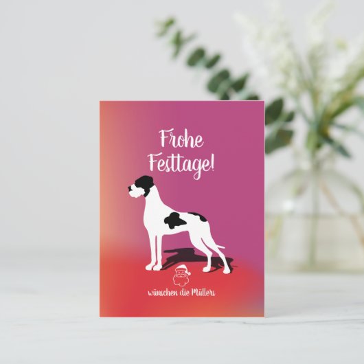 Plattendogge Weihnachtskarte Briefkaart (Staand voorkant)