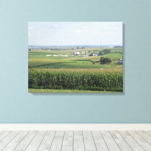 Platteville, Wisconsin Amish Boerderij Schilderach Canvas Afdruk (Insitu (Houten vloer))