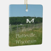 Platteville, Wisconsin Midwest Boerderij Kerst Keramisch Ornament (Rechts)