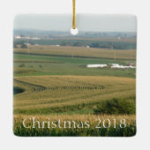 Platteville, Wisconsin Midwest Boerderij Kerst Keramisch Ornament (Achterkant)