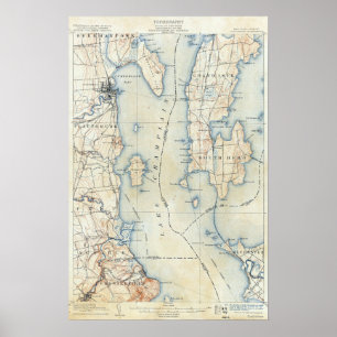  Plattsburgh New York Topografische kaart Poster