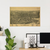 Plattsburgh NY, 1899: Old Print (Thuiskantoor)