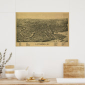 Plattsburgh NY, 1899: Old Print (Keuken)