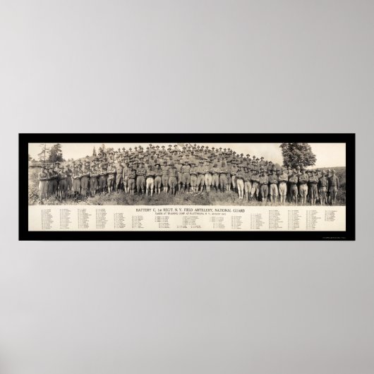 Plattsburgh NY Artillery Photo 1916 Poster (Voorkant)