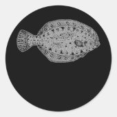 Platvis Ronde Sticker (Voorkant)