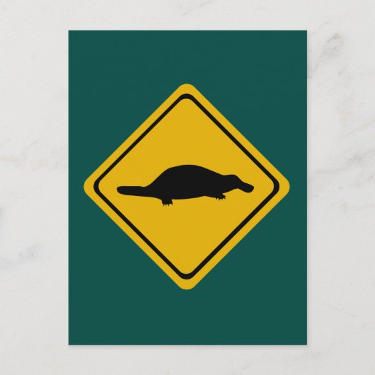 platypistisch verkeersbord briefkaart (Voorkant)
