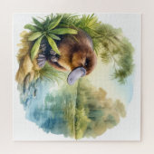 Platypus at the River REF75 - Watercolor Legpuzzel (Horizontaal)