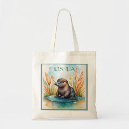 Platypus baby australische dier waterverf school tote bag