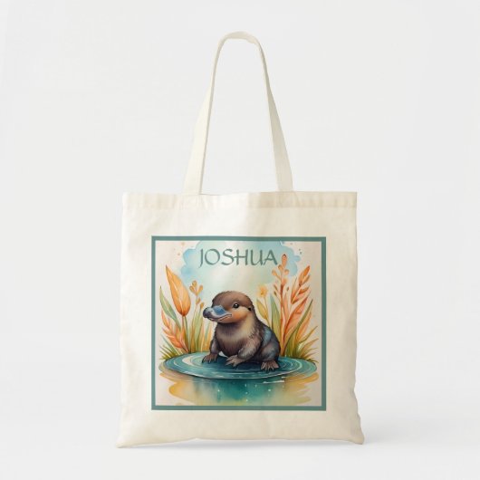 Platypus baby australische dier waterverf school tote bag (Voorkant)