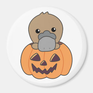 platypus bij pompoen en zoete dieren Happy Hallowe Magneet