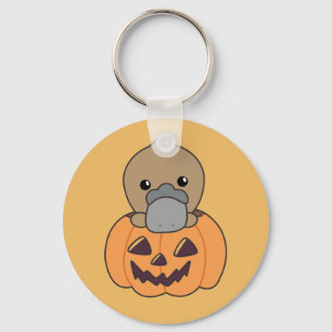 platypus bij pompoen en zoete dieren Happy Hallowe Sleutelhanger