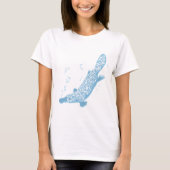 Platypus blauw tint gestileerd t-shirt (Voorkant)