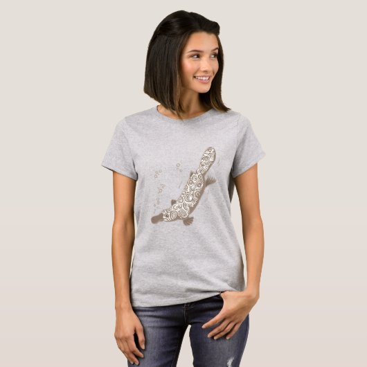 Platypus bruin duikdier kunst T-shirt (Voorkant volledig)