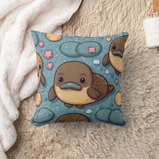 Platypus bruin print kussen (Deken)