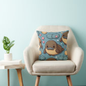 Platypus bruin print kussen (Stoel)