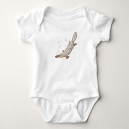 Platypus-bruine baby-kreeper/t-shirt romper