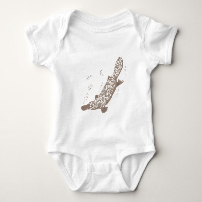 Platypus-bruine dames diven t-shirt (Voorkant)