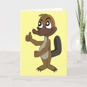 Platypus cartoon wenskaart kaart