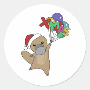 Platypus Christmas Platypus Cute Animals Ronde Sticker