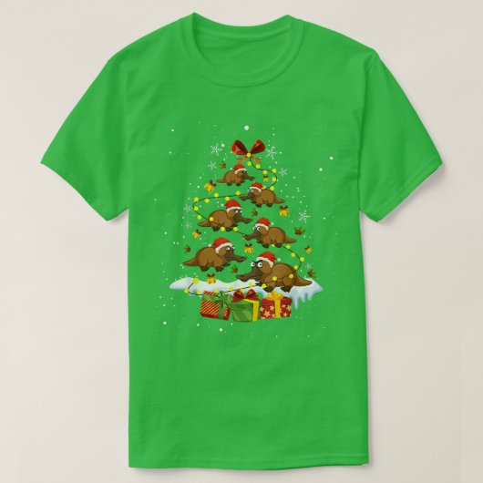 Platypus Christmas Tree Beaver Cute Funny  T-shirt (Design voorkant)