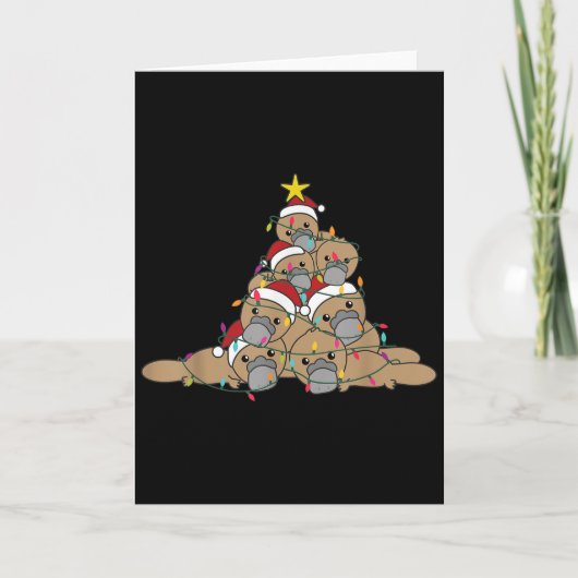 Platypus Christmas Tree Funny Christmas Animals  Kaart (Voorkant)