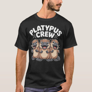 Platypus Crew Cartoon Weirdo Australisch Dier T-shirt