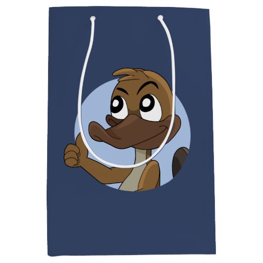 Platypus die cartoon met middelmatige cadeautas me (Voorkant)