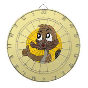 Platypus die een duim in de cartoon geeft dartbord
