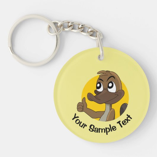 Platypus die een duim in de sleutelhanger geeft (Voorkant)