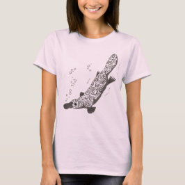 Platypus dier grafisch grijs t-shirt