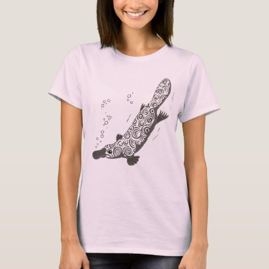 Platypus dier grafisch grijs t-shirt (Voorkant)