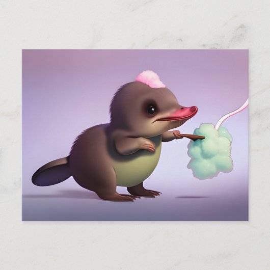 Platypus en katoenen snoep, Postcrossing Briefkaart (Voorkant)