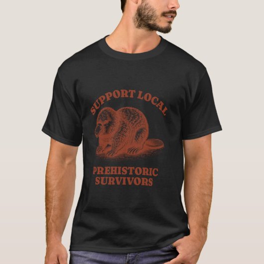 Platypus Evolution ondersteunt lokaal prehistorisc T-shirt (Voorkant)