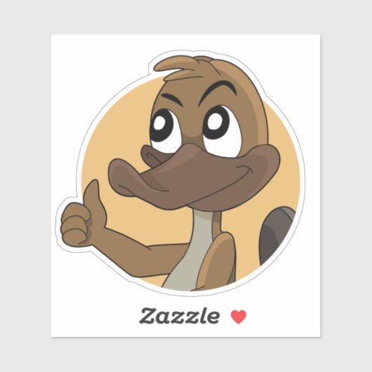 Platypus geeft duimen op aangepaste vinylsticker sticker (Vel)