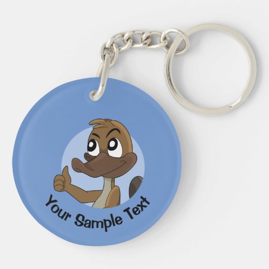 Platypus geeft duimen op sleutelhanger (Achterkant)