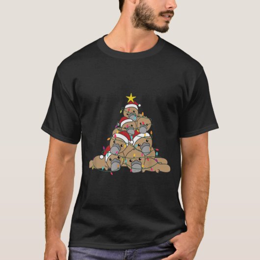 Platypus kerstboom Funny Kerstmis T-shirt (Voorkant)