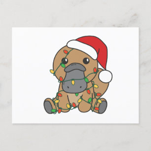 Platypus Kerstmis Winter Dieren Vakantie Platypus Feestdagenkaart