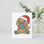Platypus Kerstmis Winter Dieren Vakantie Platypus Feestdagenkaart (Staand voorkant)