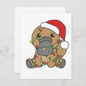 Platypus Kerstmis Winter Dieren Vakantie Platypus Feestdagenkaart (Voorkant / Achterkant)