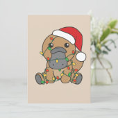 Platypus Kerstmis Winter Dieren Vakantie Platypus Feestdagenkaart (Staand voorkant)