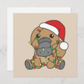 Platypus Kerstmis Winter Dieren Vakantie Platypus Feestdagenkaart (Voorkant / Achterkant)