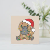 Platypus Kerstmis Winter Dieren Vakantie Platypus Feestdagenkaart (Staand voorkant)