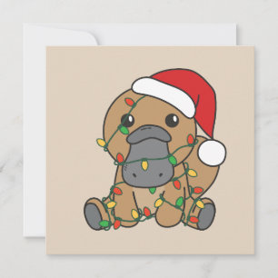 Platypus Kerstmis Winter Dieren Vakantie Platypus Feestdagenkaart