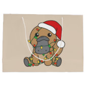 Platypus Kerstmis Winter Dieren Vakantie Platypus Groot Cadeauzakje (Achterkant)