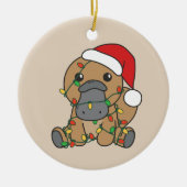 Platypus Kerstmis Winter Dieren Vakantie Platypus Keramisch Ornament (Voorkant)